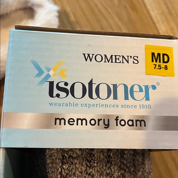 Memory Foam Comfy Cushy Isotoner Womens Navy Machine Washable Slippers Medium - Picture 5 of 15